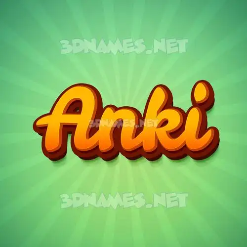 anki in Green Rays style - 3D name wallpaper