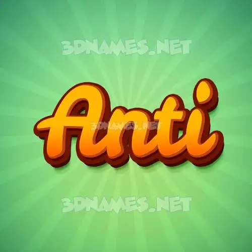 anti in Green Rays style - 3D name wallpaper