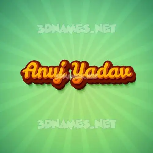 anuj yadav in Green Rays style - 3D name wallpaper