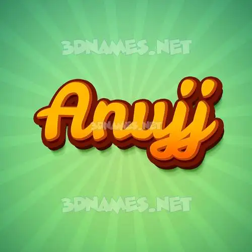 anujj in Green Rays style - 3D name wallpaper