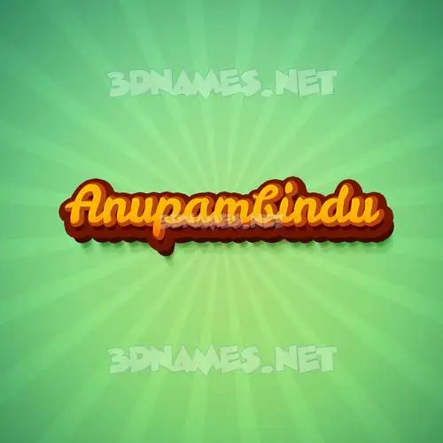anupambindu in Green Rays style - 3D name wallpaper