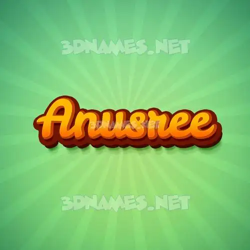anusree in Green Rays style - 3D name wallpaper