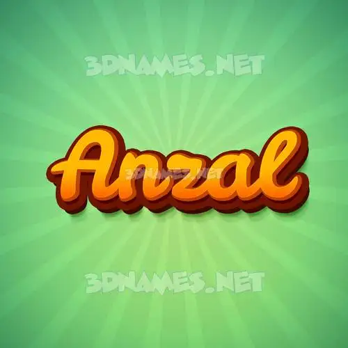 anzal in Green Rays style - 3D name wallpaper