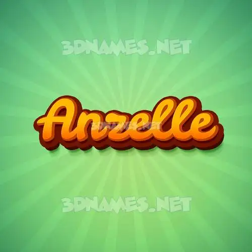 anzelle in Green Rays style - 3D name wallpaper