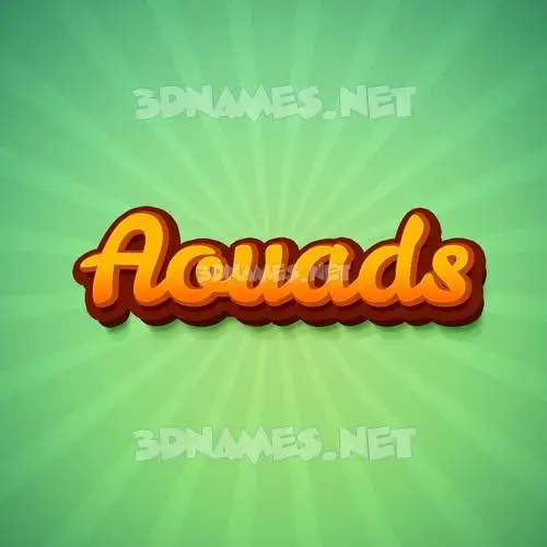 aouads in Green Rays style - 3D name wallpaper