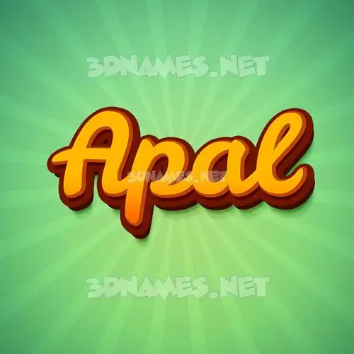 apal in Green Rays style - 3D name wallpaper