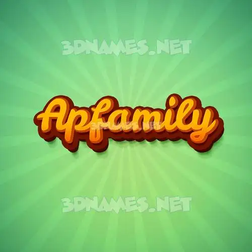apfamily in Green Rays style - 3D name wallpaper