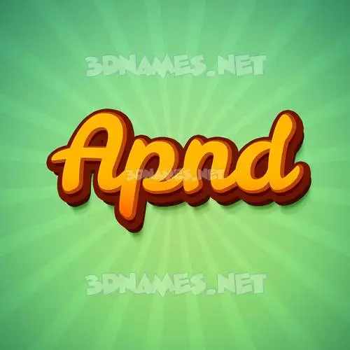 apnd in Green Rays style - 3D name wallpaper