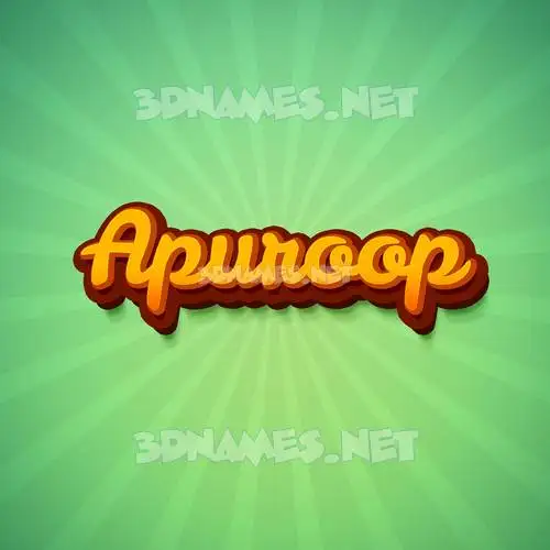 apuroop in Green Rays style - 3D name wallpaper