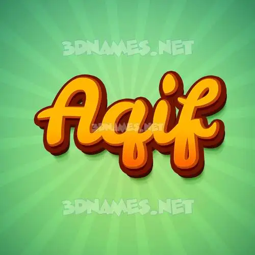 aqif in Green Rays style - 3D name wallpaper