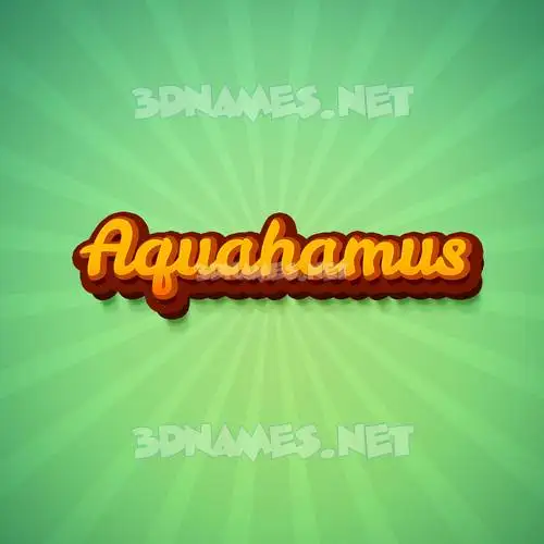 aquahamus in Green Rays style - 3D name wallpaper