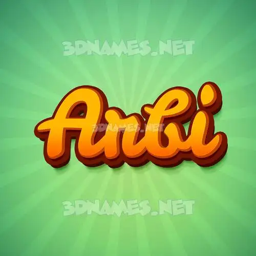 arbi in Green Rays style - 3D name wallpaper