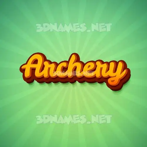 archery in Green Rays style - 3D name wallpaper