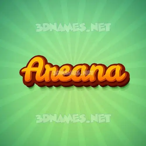 areana in Green Rays style - 3D name wallpaper
