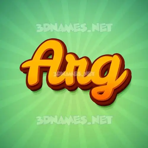 arg in Green Rays style - 3D name wallpaper
