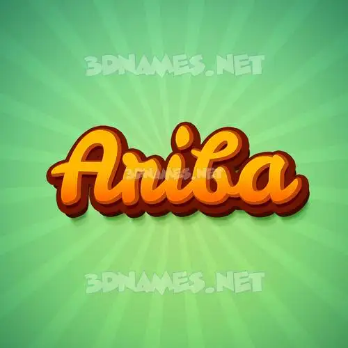ariba in Green Rays style - 3D name wallpaper