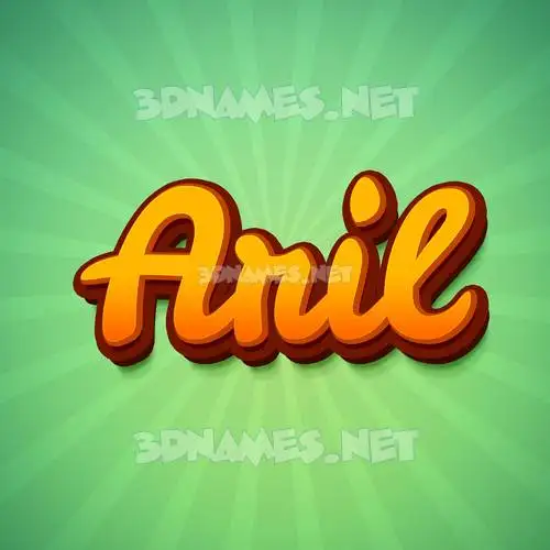 aril in Green Rays style - 3D name wallpaper