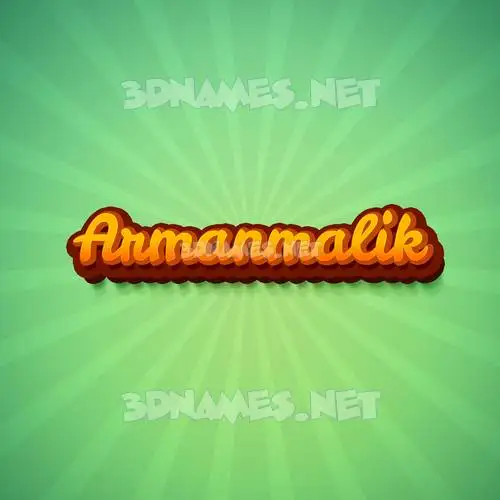 armanmalik in Green Rays style - 3D name wallpaper