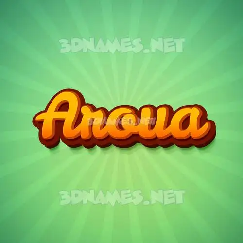 aroua in Green Rays style - 3D name wallpaper