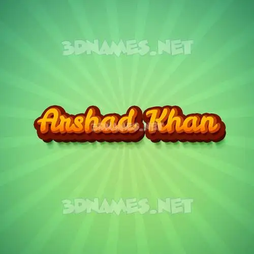 arshad khan in Green Rays style - 3D name wallpaper