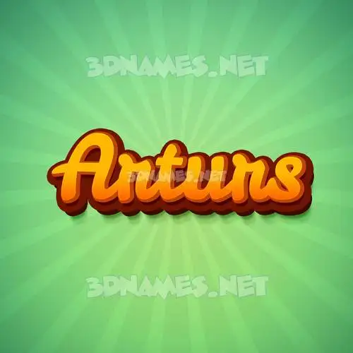 arturs in Green Rays style - 3D name wallpaper