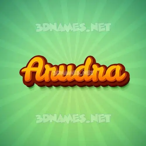 arudra in Green Rays style - 3D name wallpaper