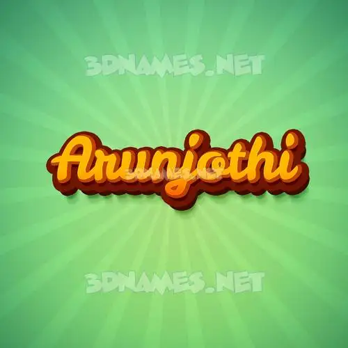 arunjothi in Green Rays style - 3D name wallpaper