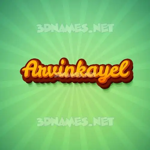 arvinkayel in Green Rays style - 3D name wallpaper