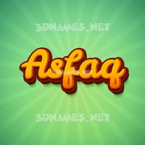 asfaq in Green Rays style - 3D name wallpaper