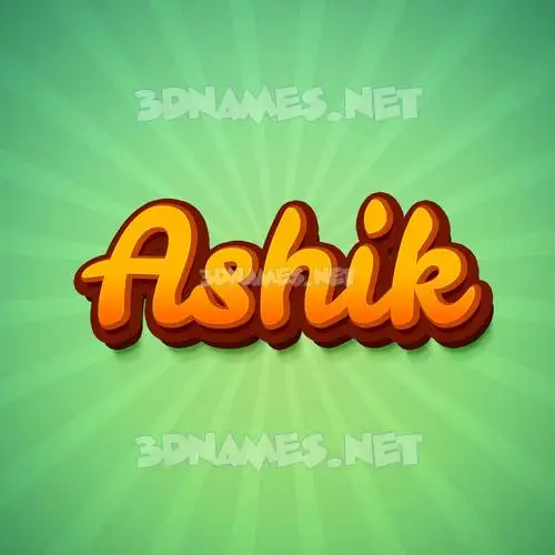 ashik in Green Rays style - 3D name wallpaper