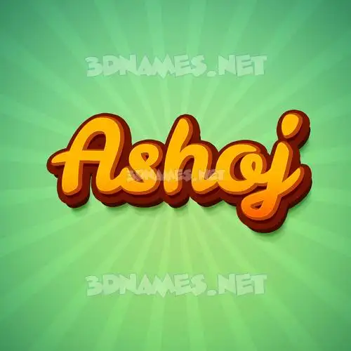ashoj in Green Rays style - 3D name wallpaper