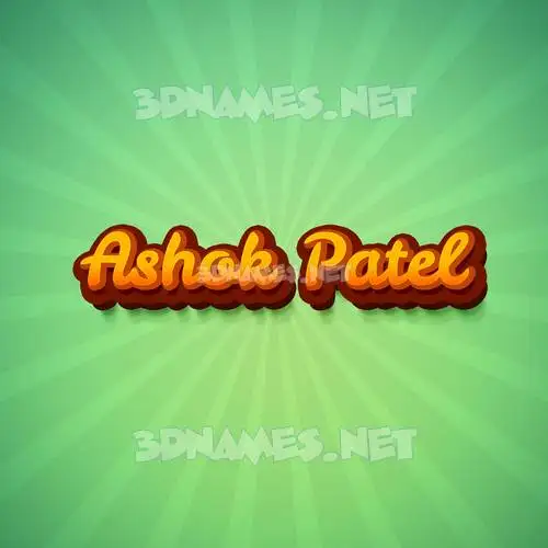 ashok patel in Green Rays style - 3D name wallpaper