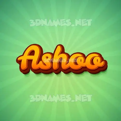 ashoo in Green Rays style - 3D name wallpaper