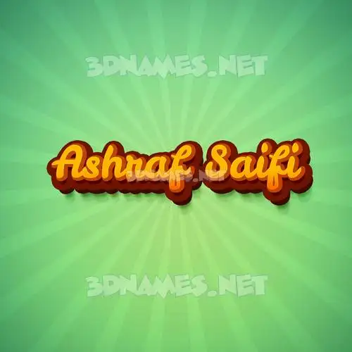 ashraf saifi in Green Rays style - 3D name wallpaper
