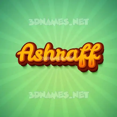 ashraff in Green Rays style - 3D name wallpaper