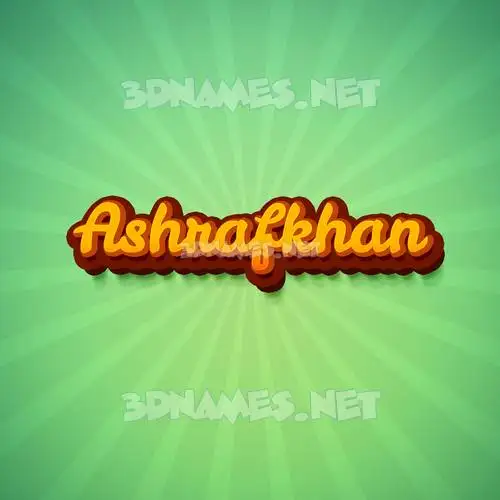 ashrafkhan in Green Rays style - 3D name wallpaper