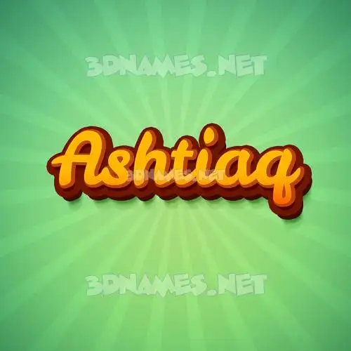 ashtiaq in Green Rays style - 3D name wallpaper