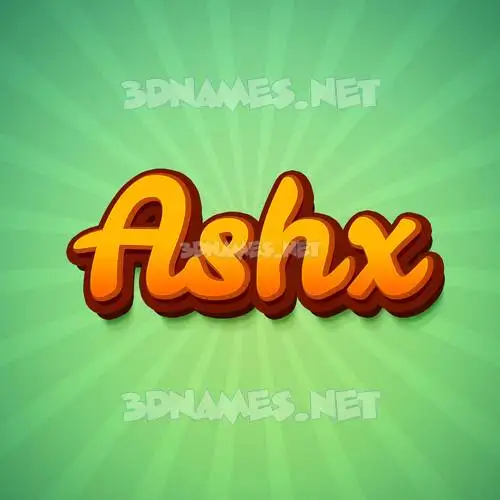 ashx in Green Rays style - 3D name wallpaper