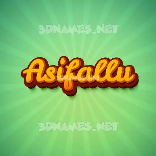 asifallu in Green Rays style - 3D name wallpaper