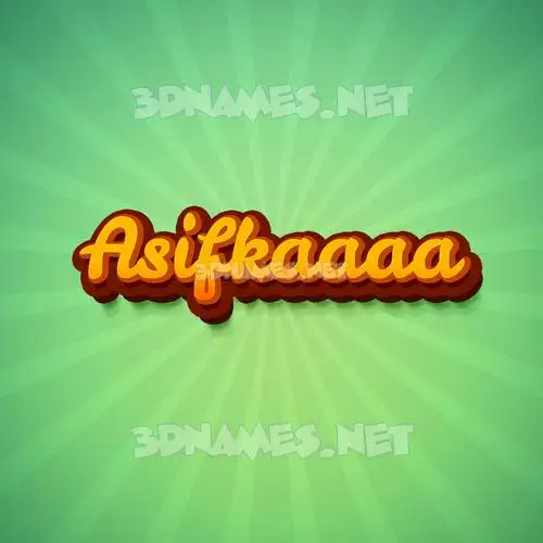 asifkaaaa in Green Rays style - 3D name wallpaper