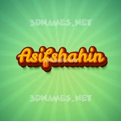asifshahin in Green Rays style - 3D name wallpaper