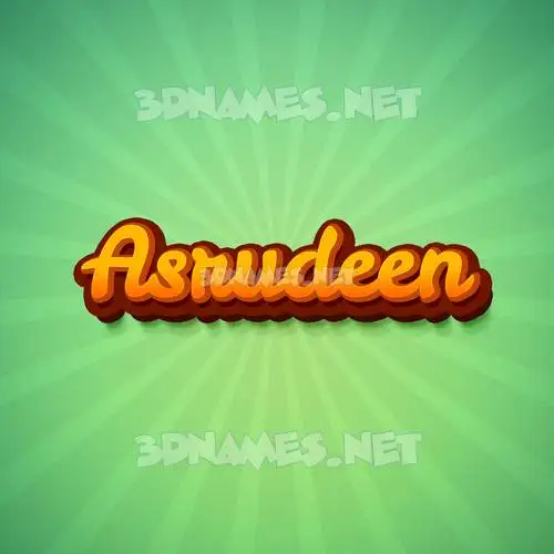 asrudeen in Green Rays style - 3D name wallpaper