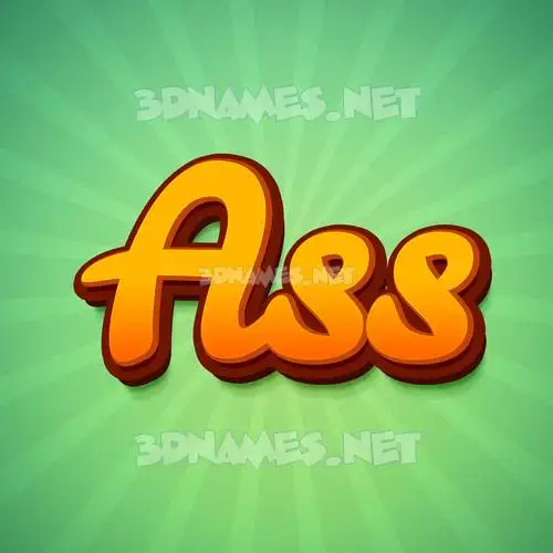 ass in Green Rays style - 3D name wallpaper