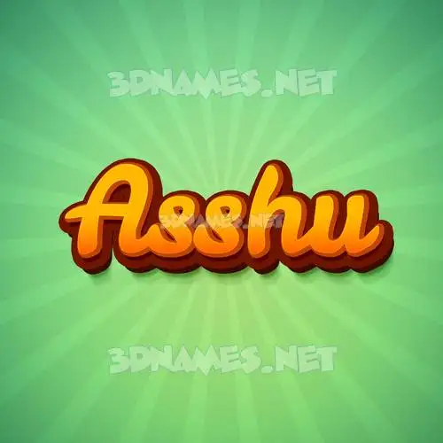 asshu in Green Rays style - 3D name wallpaper