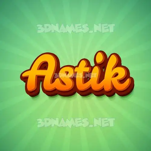 astik in Green Rays style - 3D name wallpaper