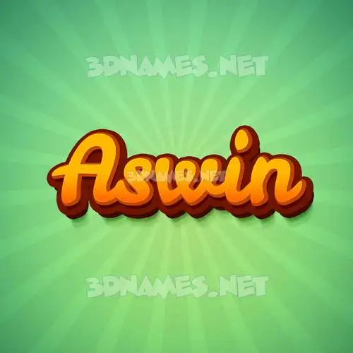 aswin in Green Rays style - 3D name wallpaper