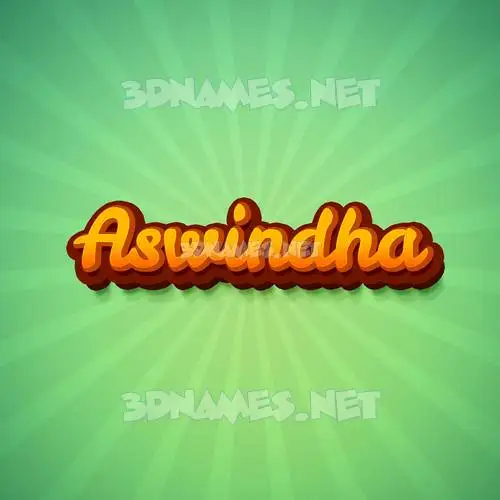 aswindha in Green Rays style - 3D name wallpaper