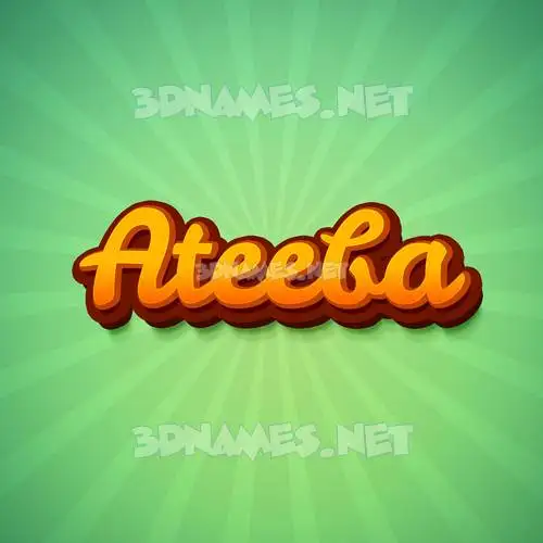 ateeba in Green Rays style - 3D name wallpaper