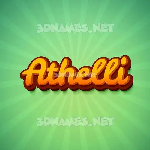 athelli in Green Rays style - 3D name wallpaper