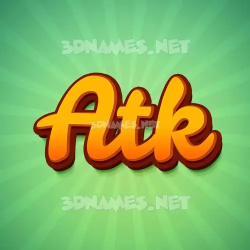 atk in Green Rays style - 3D name wallpaper